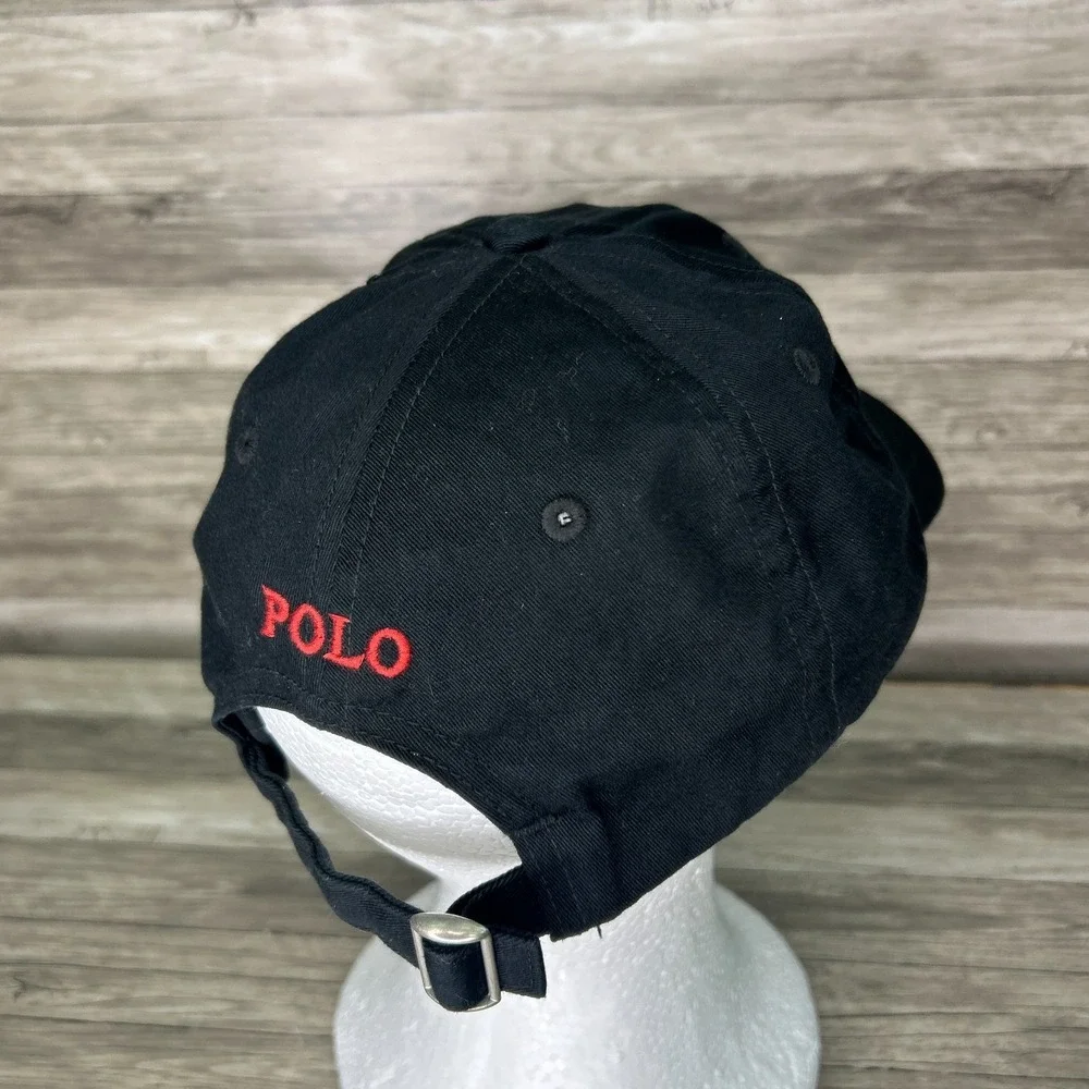 Polo Ralph Lauren Hat Black Red Pony Boys Youth Kids 8 - 20 Cotton Adjustable
